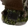 Solar Red Bird Rocking Chair Gnome - Outdoor Garden Decor with Solar Panel for Energy Efficiency