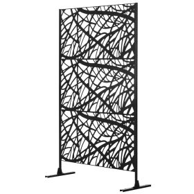 Outsunny Messy Branch Room Divider: 6.5FT Metal Outdoor Privacy Screen with Stand