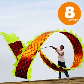 8 Meters (26.2 FT)  Gold Dragon Ball Poi,  3D Golden Dragon Ribbon Streamer with 340g Weighted Ball & Swing Rope and Travel Bag