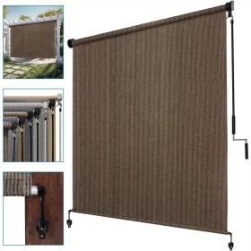 Outdoor Sun Shade Screen for Patio Gazebo Porch Cordless Roll Up Design UV Protection Roller Blind for Deck Balcony Backyard Garden Pergola Priva (Color: Mocha, size: 96*96inch)