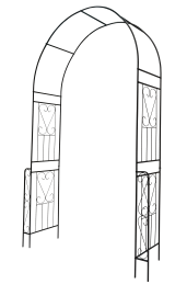 Metal Garden Arch W55'' x H94.5'' Garden Arbor Trellis Climbing Plants Support Rose Arch Outdoor Arch Cream White (Color: as Pic)