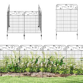 Outsunny Garden Fence, 4 Pack Steel Fence Panels, 11.5' L x 43" H, Rust-Resistant Decorative Border Flower Edging for Yard, Landscape, Patio (Title: Default Title)