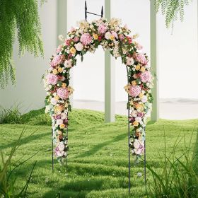 8 Feet 4 Inch High Gothic Steel Rose Arch (Color: black)